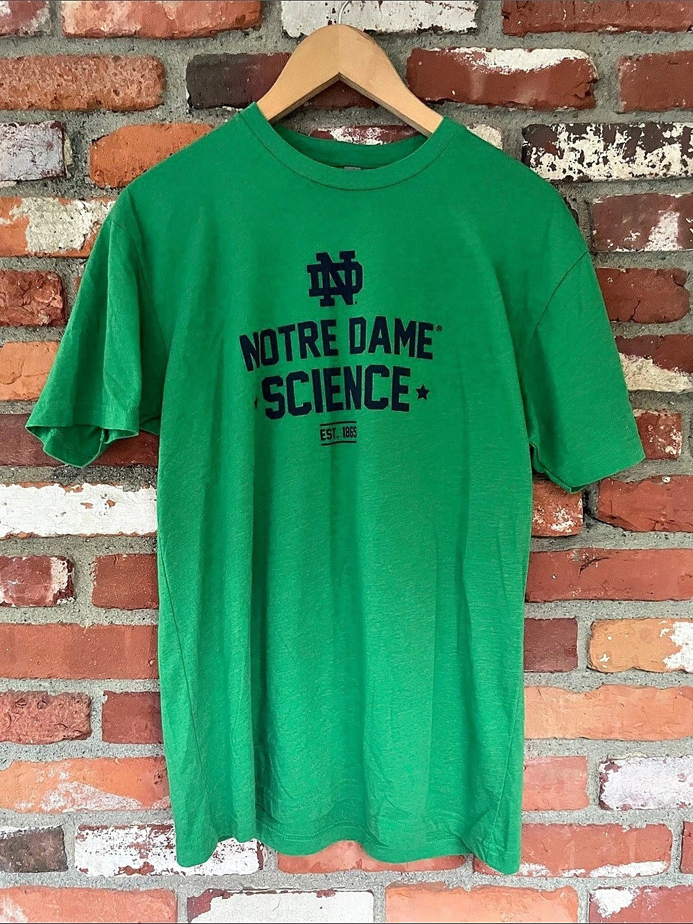 Fighting Irish Notre Dame Science T-Shirt Kelly Green Short Sleeve Tee S L  Blok